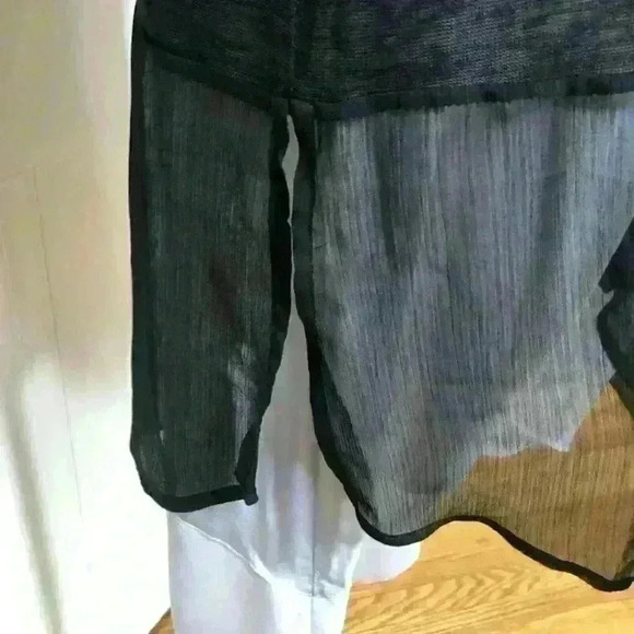 Peyton Primrose Cardigan  Longline Open Front Sheer Laced Black - Picture 5 of 9